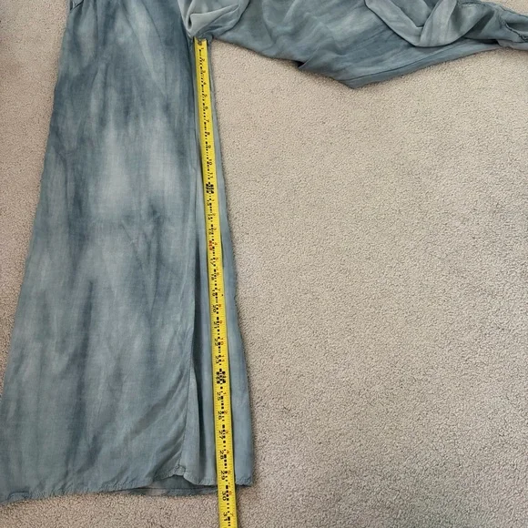 Final Touch Blue Tie-Dye Wide Leg Palazzo Pants Smocked Waist Boho Small USA - Picture 4 of 9